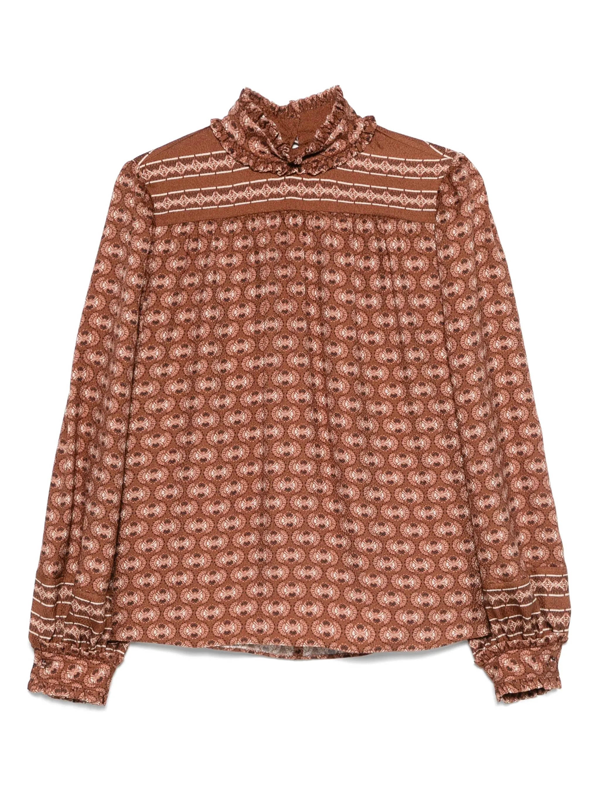 VALENTINO GARAVANI Silk Blouse with Voyage Imaginative Print