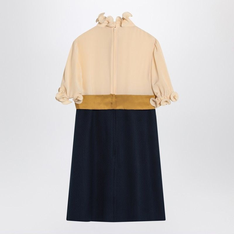 VALENTINO Elegant Ruffled Mini Dress with Bow