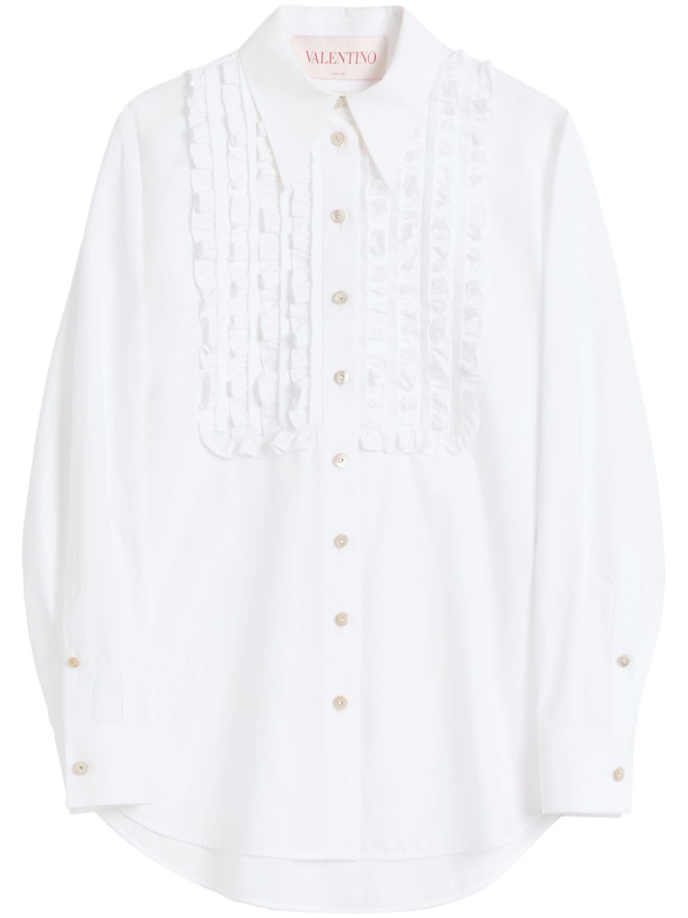 VALENTINO Exquisite White Bib Shirt for Women - SS25