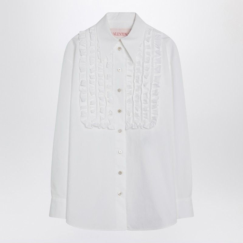 VALENTINO Cotton Shirt with Ruffles