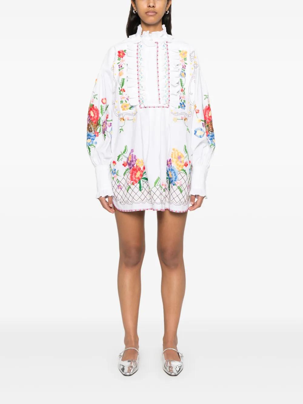 VALENTINO GARAVANI Floral Embroidered Mini Dress