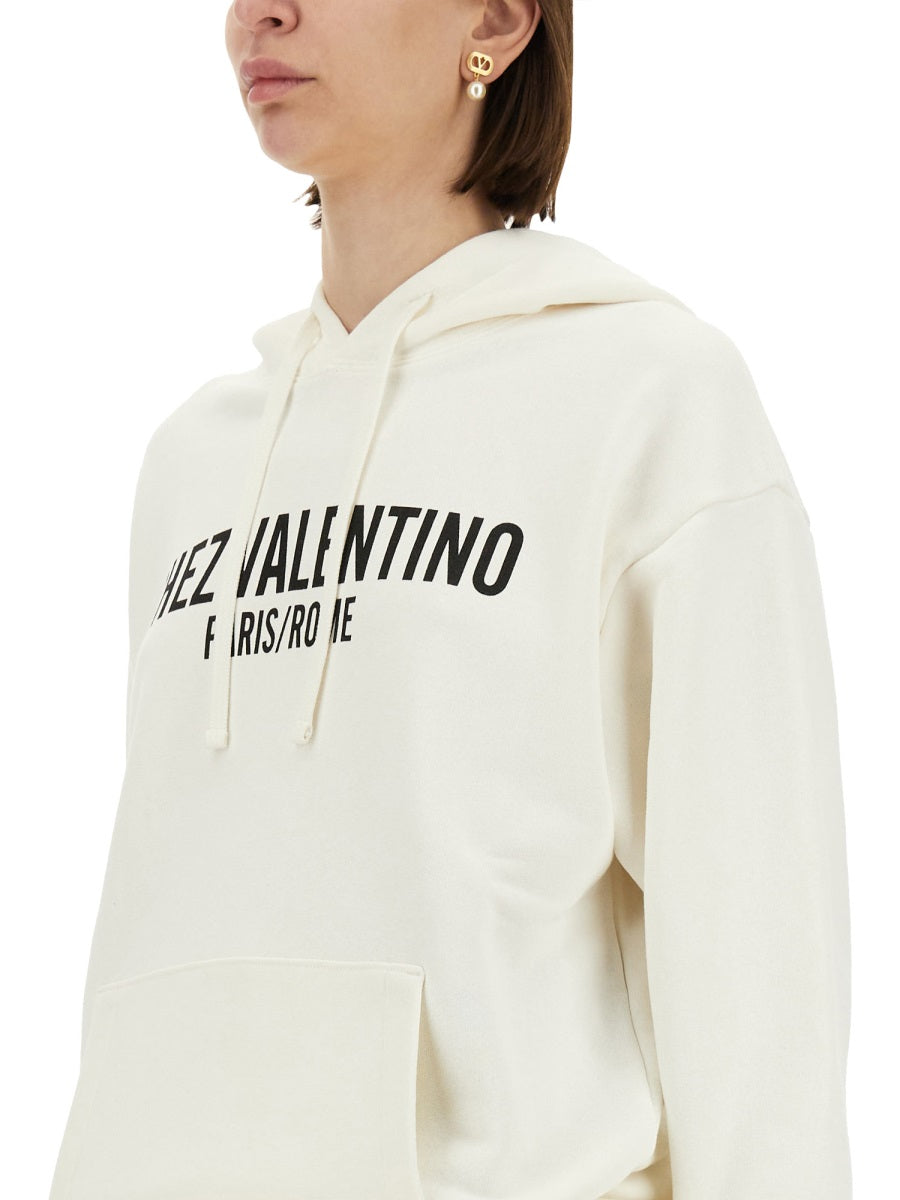 VALENTINO Cotton Hoodie with Print - Size S