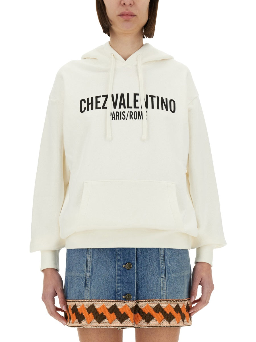 VALENTINO Cotton Hoodie with Print - Size S