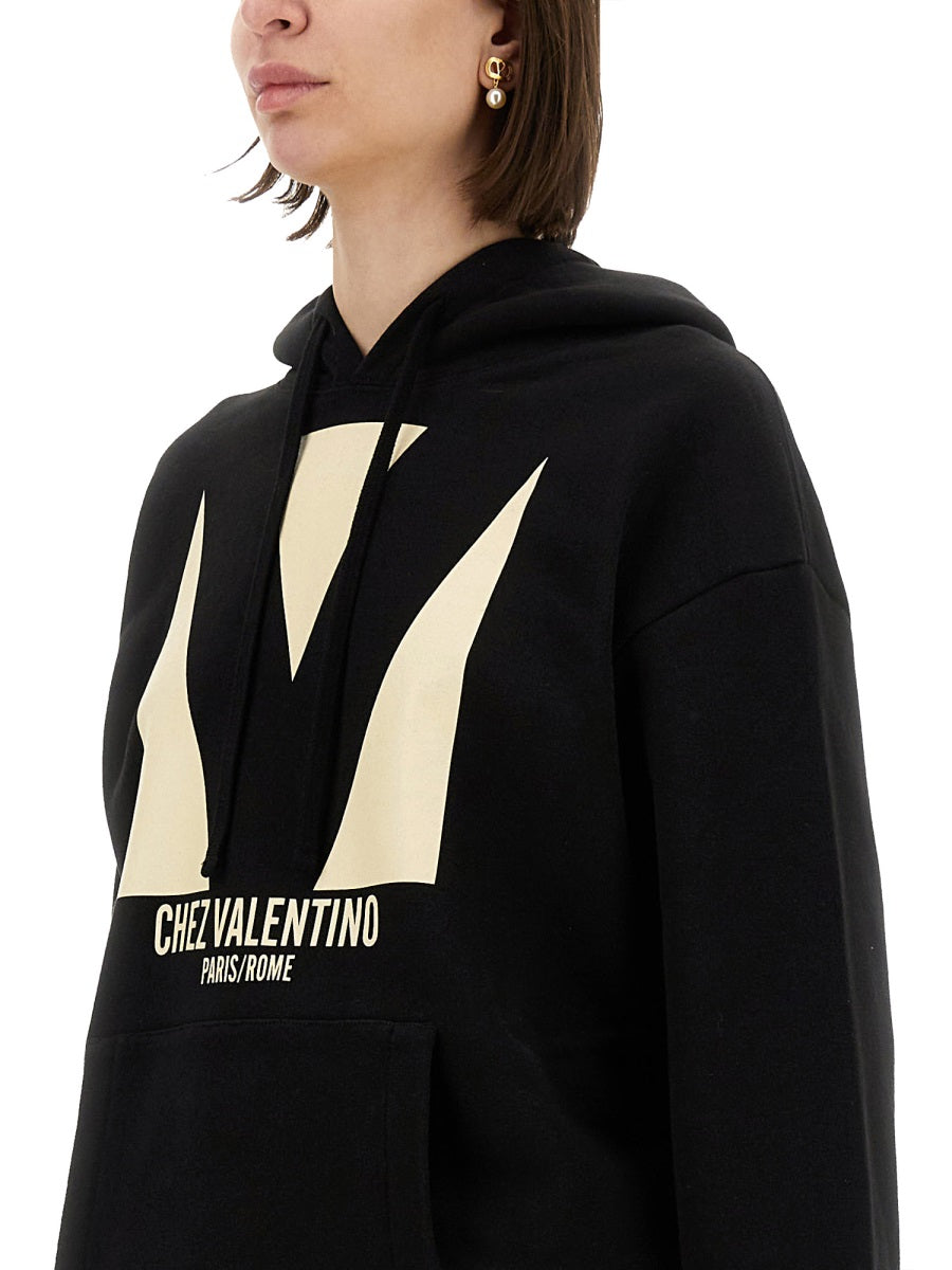 VALENTINO Cotton Hoodie with Print - Size S