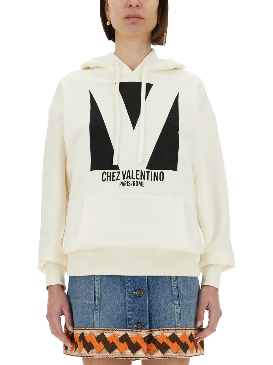 VALENTINO Cotton Hoodie with Print - Size S
