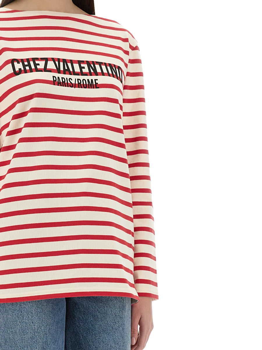 VALENTINO Cotton Long Sleeve T-Shirt with Print - Size S
