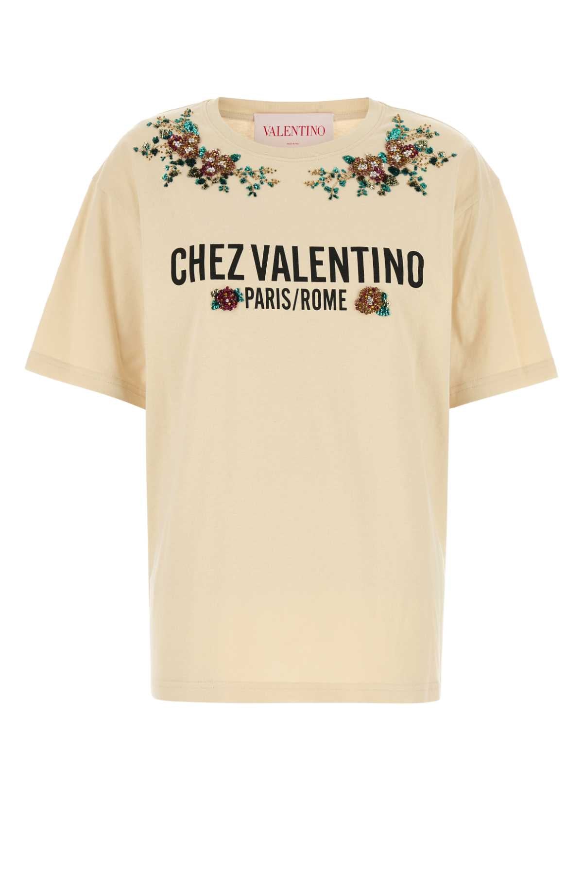 VALENTINO GARAVANI Cotton T-Shirt with Embroided Details for Women