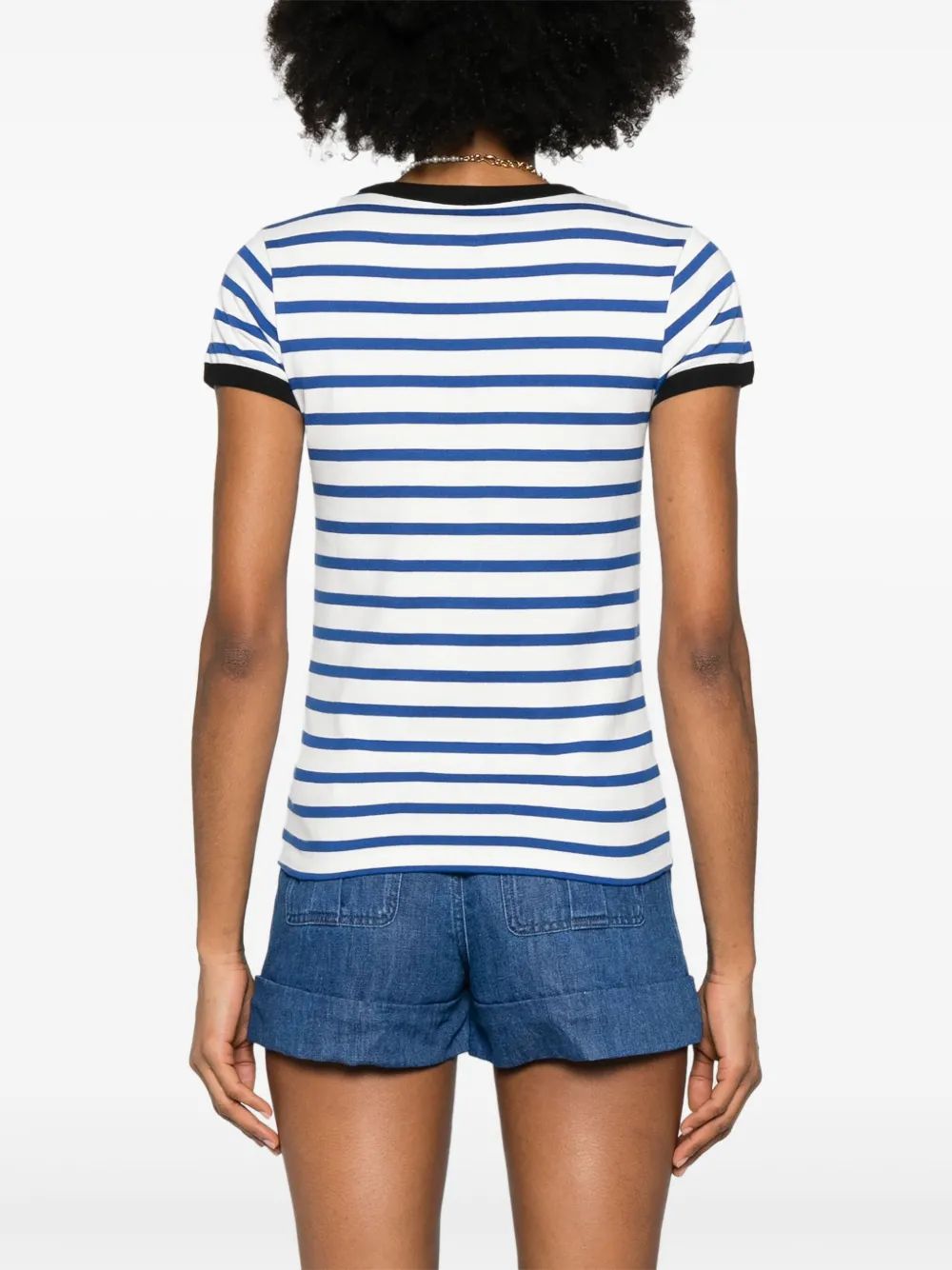 VALENTINO GARAVANI Embroidered Cotton T-Shirt - Stripped Design
