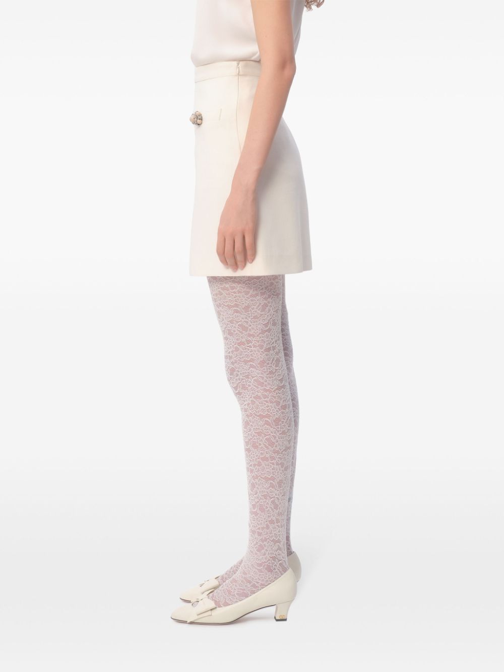 VALENTINO Solid Crepe Couture Mini Skirt - Size 38