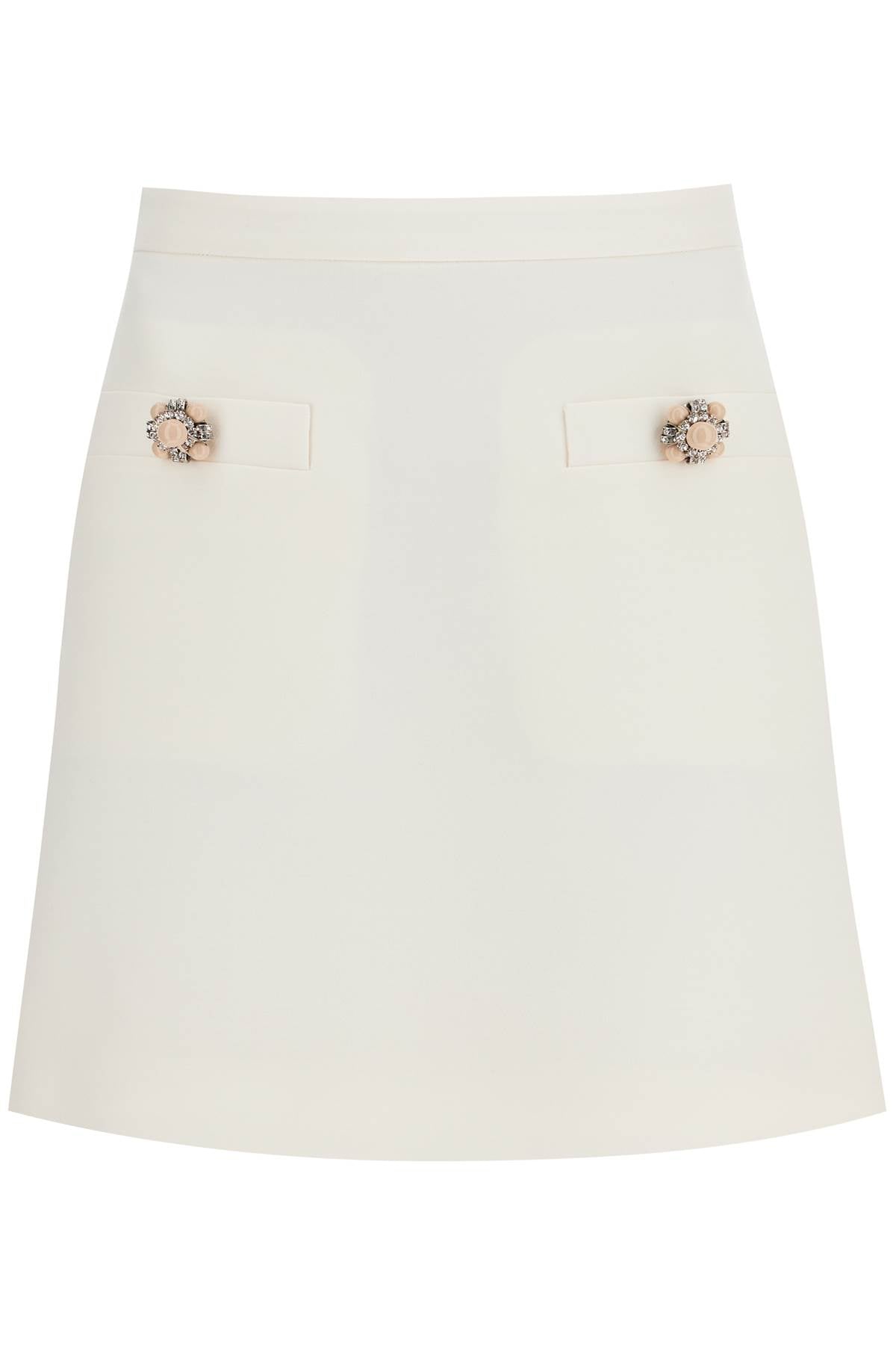 VALENTINO Solid Crepe Couture Mini Skirt - Size 38