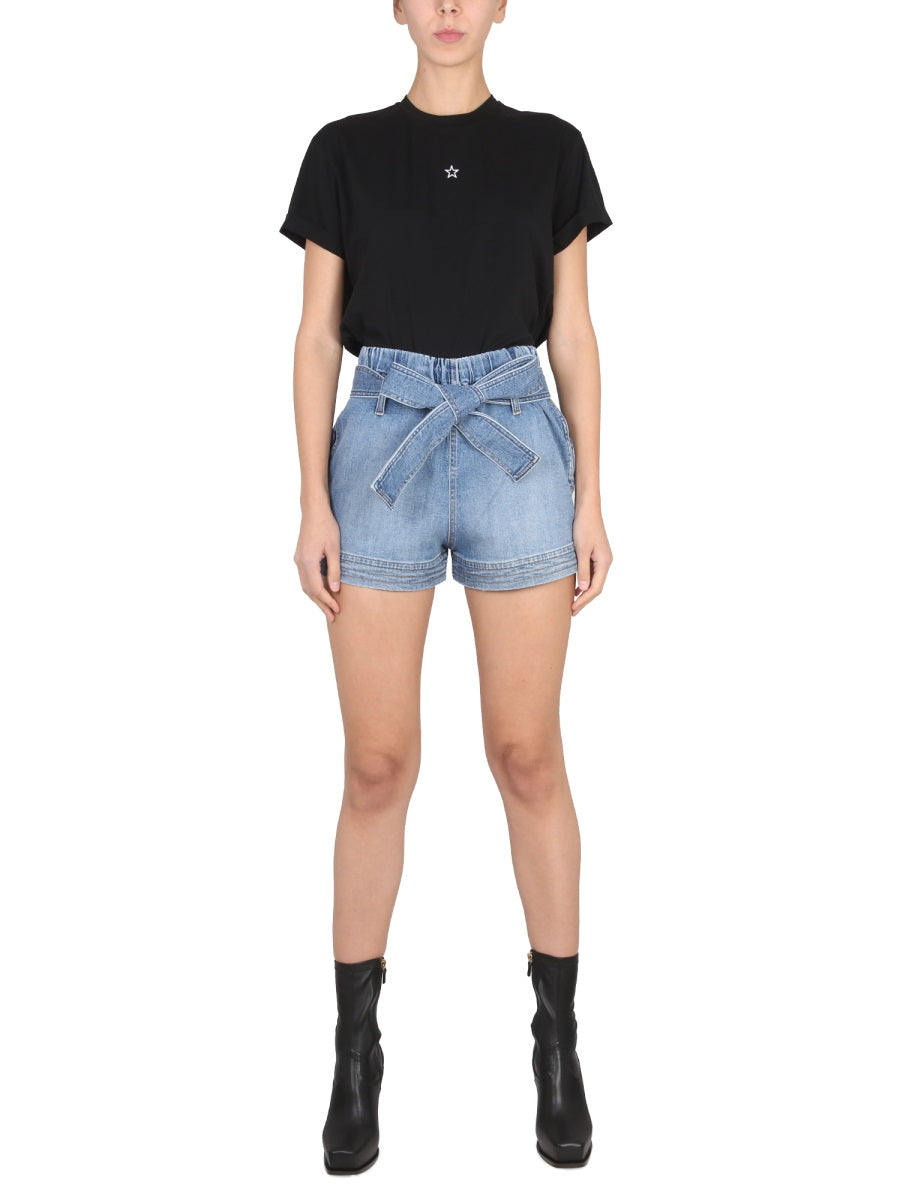STELLA MCCARTNEY Elevated Cotton Mini Shorts