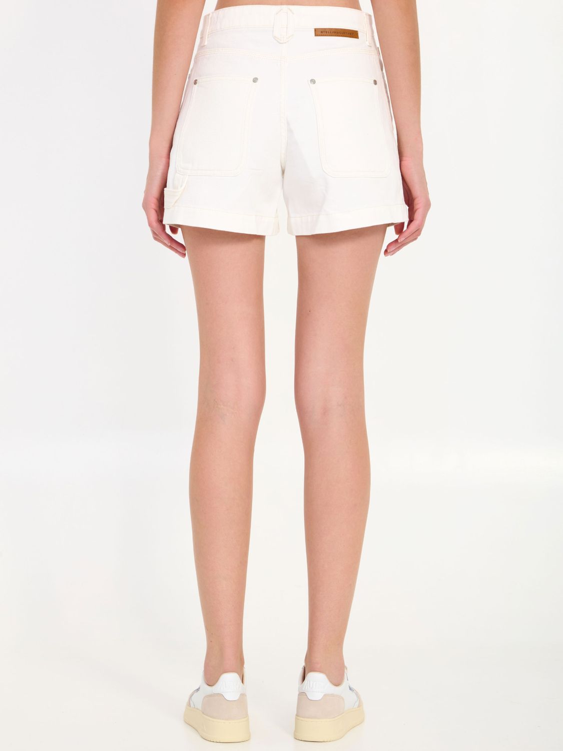 STELLA MCCARTNEY Two-Tone Denim Mini Shorts for Women