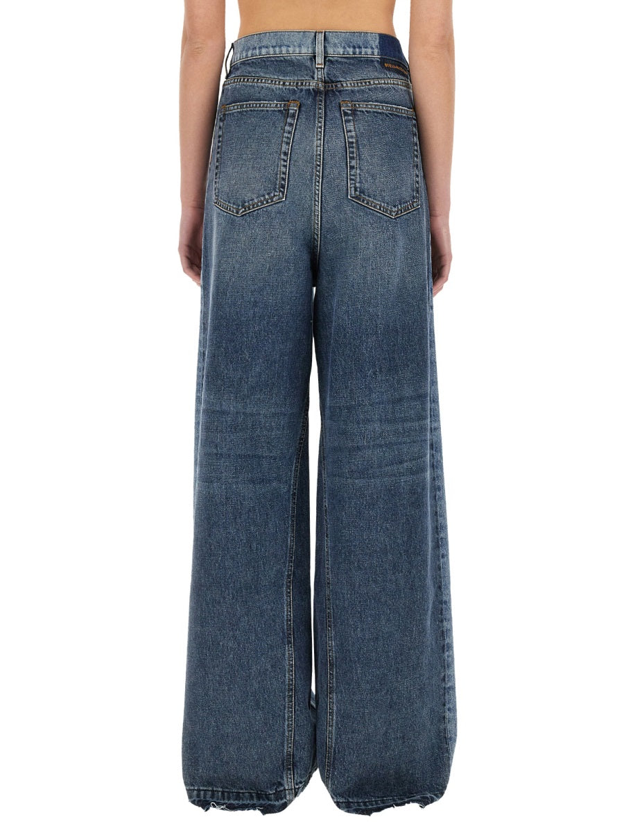 STELLA MCCARTNEY Wideleg Jeans with Contrasting Panels - Size 26
