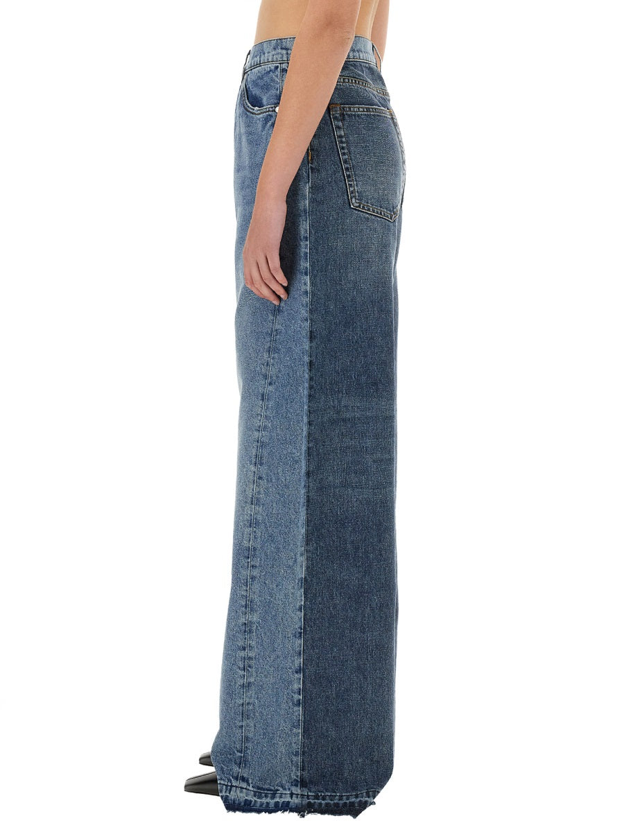 STELLA MCCARTNEY Wideleg Jeans with Contrasting Panels - Size 26