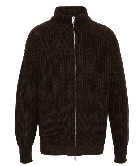 EMPORIO ARMANI Men's Zip-Up Wool Blend Shirt - Size L