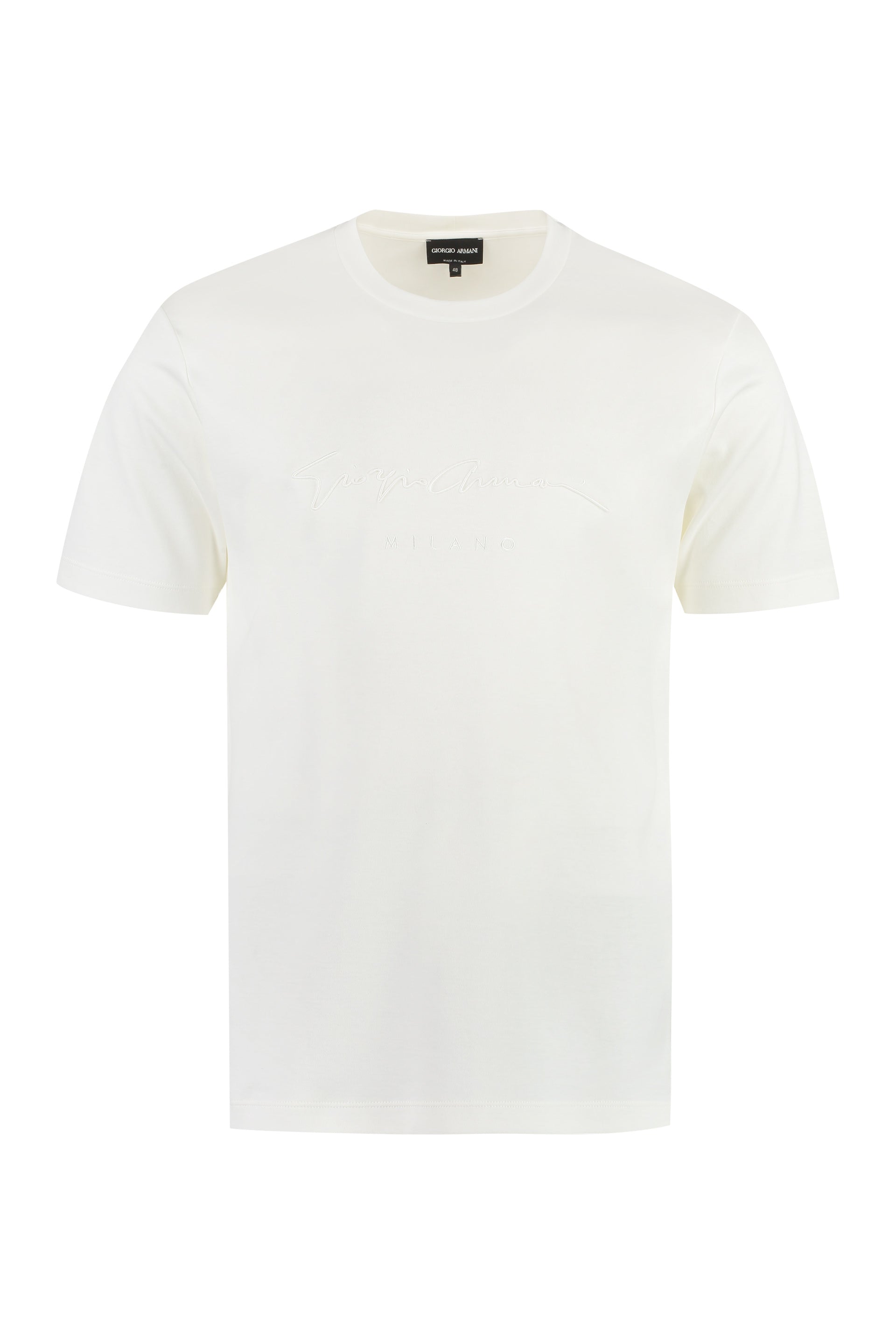 GIORGIO ARMANI Embroidered Logo Cotton T-Shirt