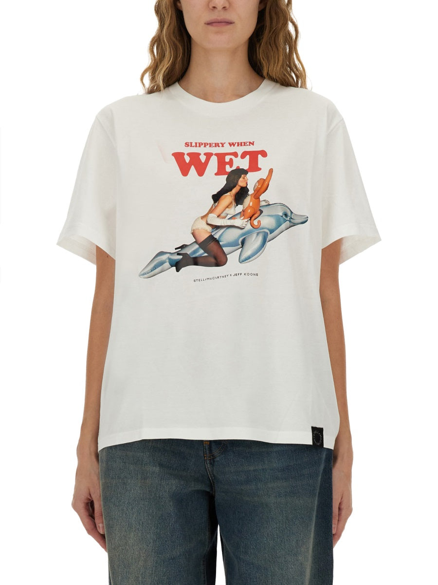 STELLA MCCARTNEY Graphic Print Crew Neck T-Shirt - Jeff Koons Collaboration
