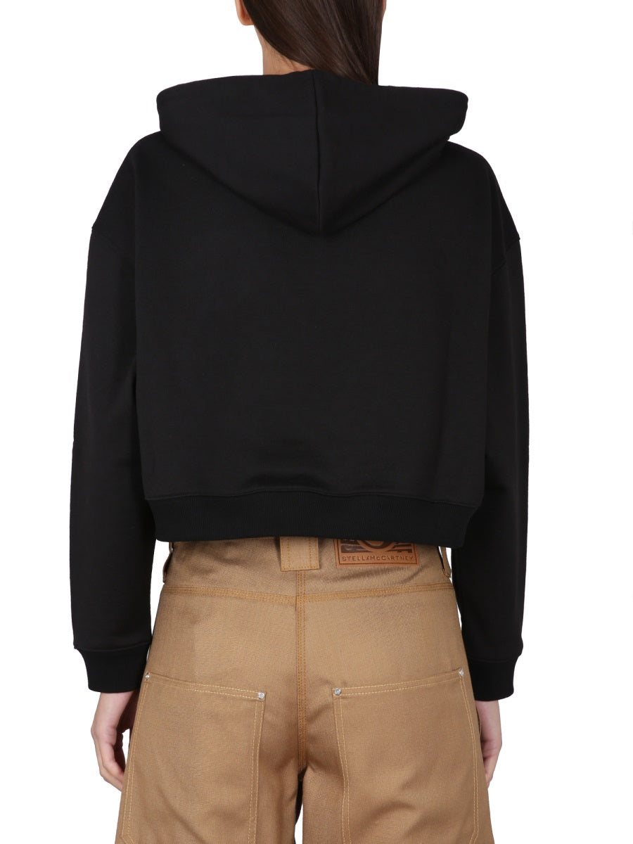 STELLA MCCARTNEY Women's Logo Cropped Sweatshirt with Drawstring Hood