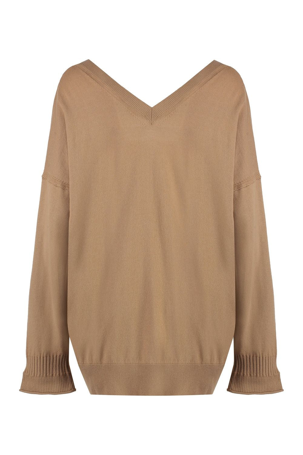 STELLA MCCARTNEY Virgin Wool Sweater with Ribbed Knit Edges
