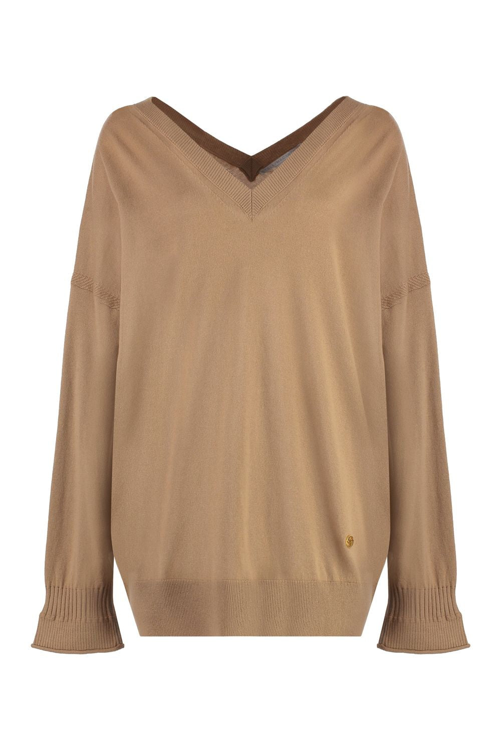 STELLA MCCARTNEY Virgin Wool Sweater with Ribbed Knit Edges