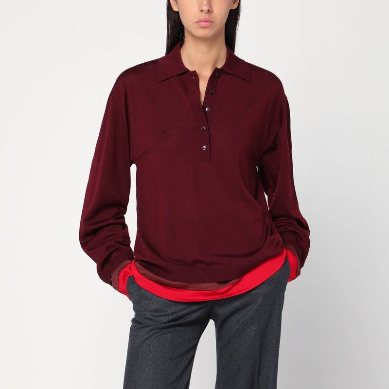 STELLA MCCARTNEY Layered Wool Polo for Women - Long Sleeve