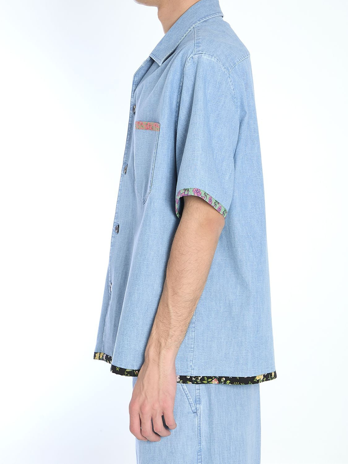 VALENTINO GARAVANI Short-Sleeved Denim Shirt IT 48