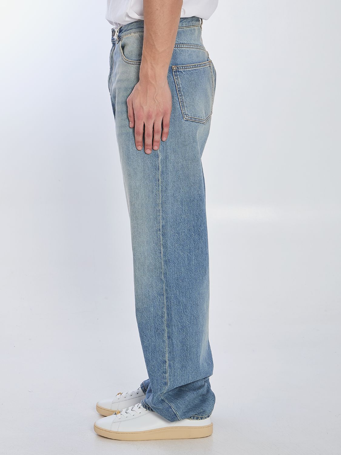 VALENTINO Light Blue Jeans with Washed Effect for Men