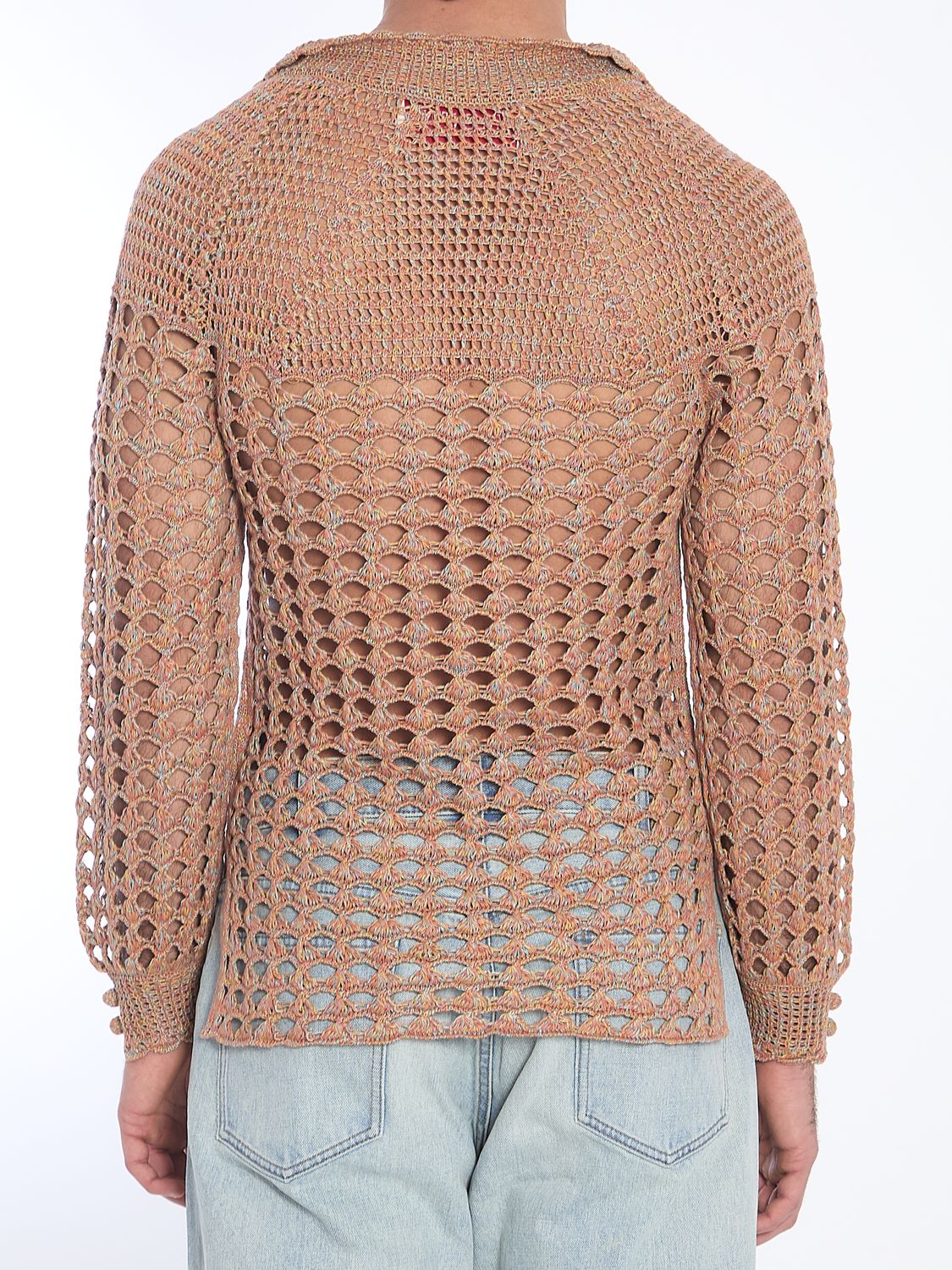 VALENTINO GARAVANI Multicolored Crochet Sweater for Men - SS25 Collection