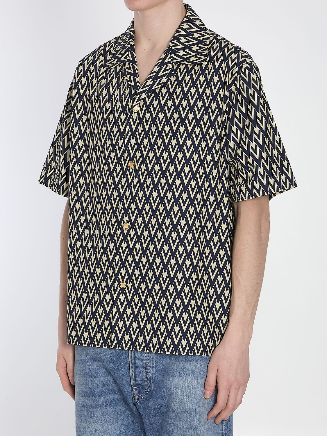 VALENTINO GARAVANI Mini Bowling Shirt with All-Over Print - Size 50