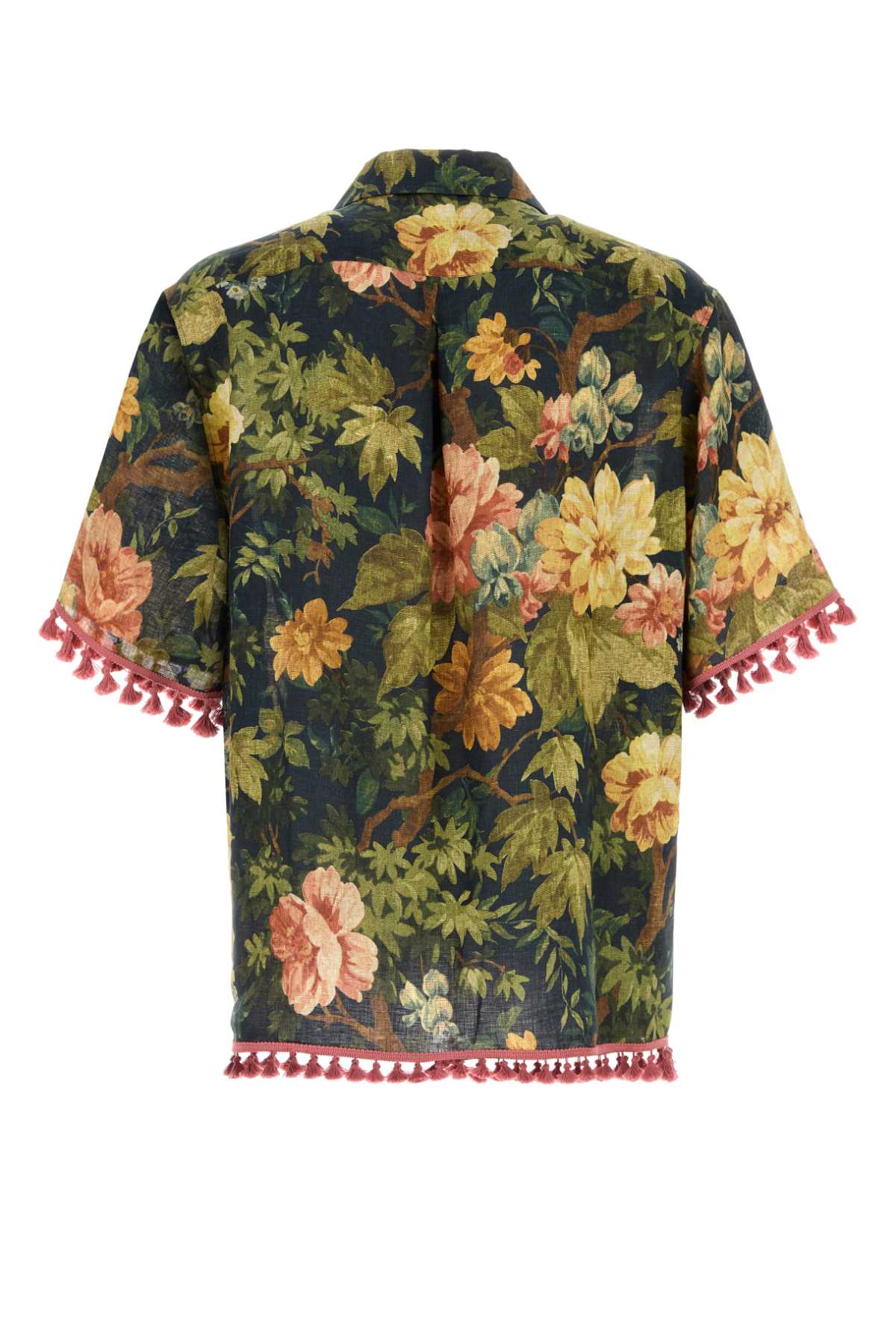 VALENTINO GARAVANI Floral Printed Linen Shirt for Men