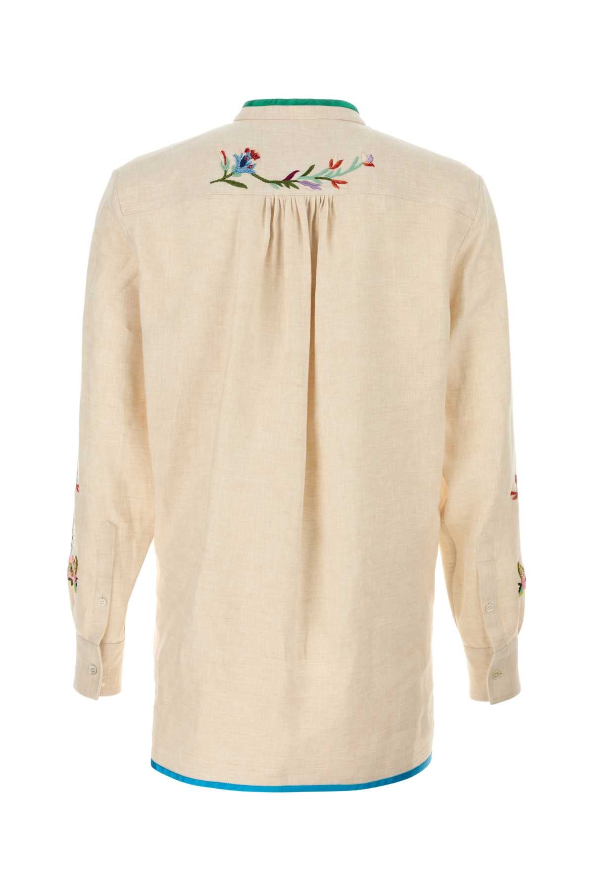 VALENTINO GARAVANI Linen Shirt with Guru Neck - SS25