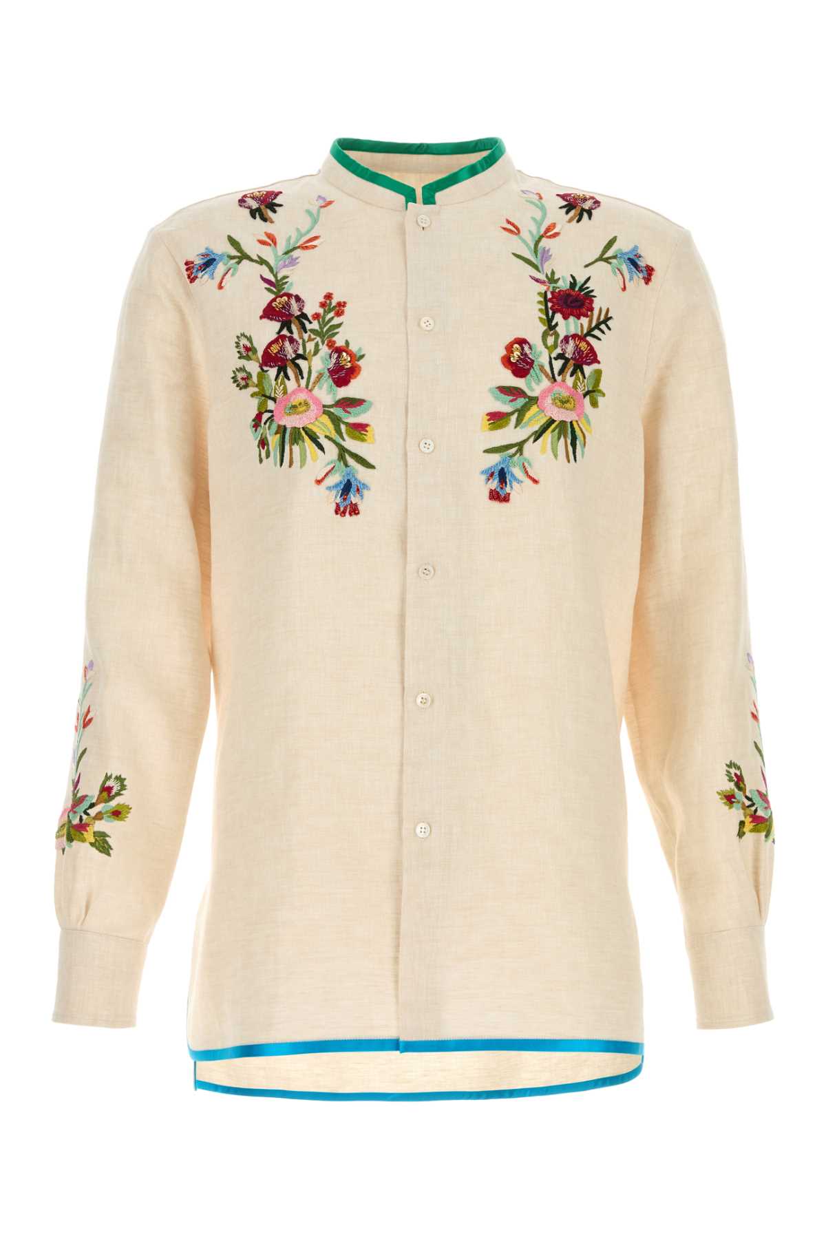 VALENTINO GARAVANI Linen Shirt with Guru Neck - SS25