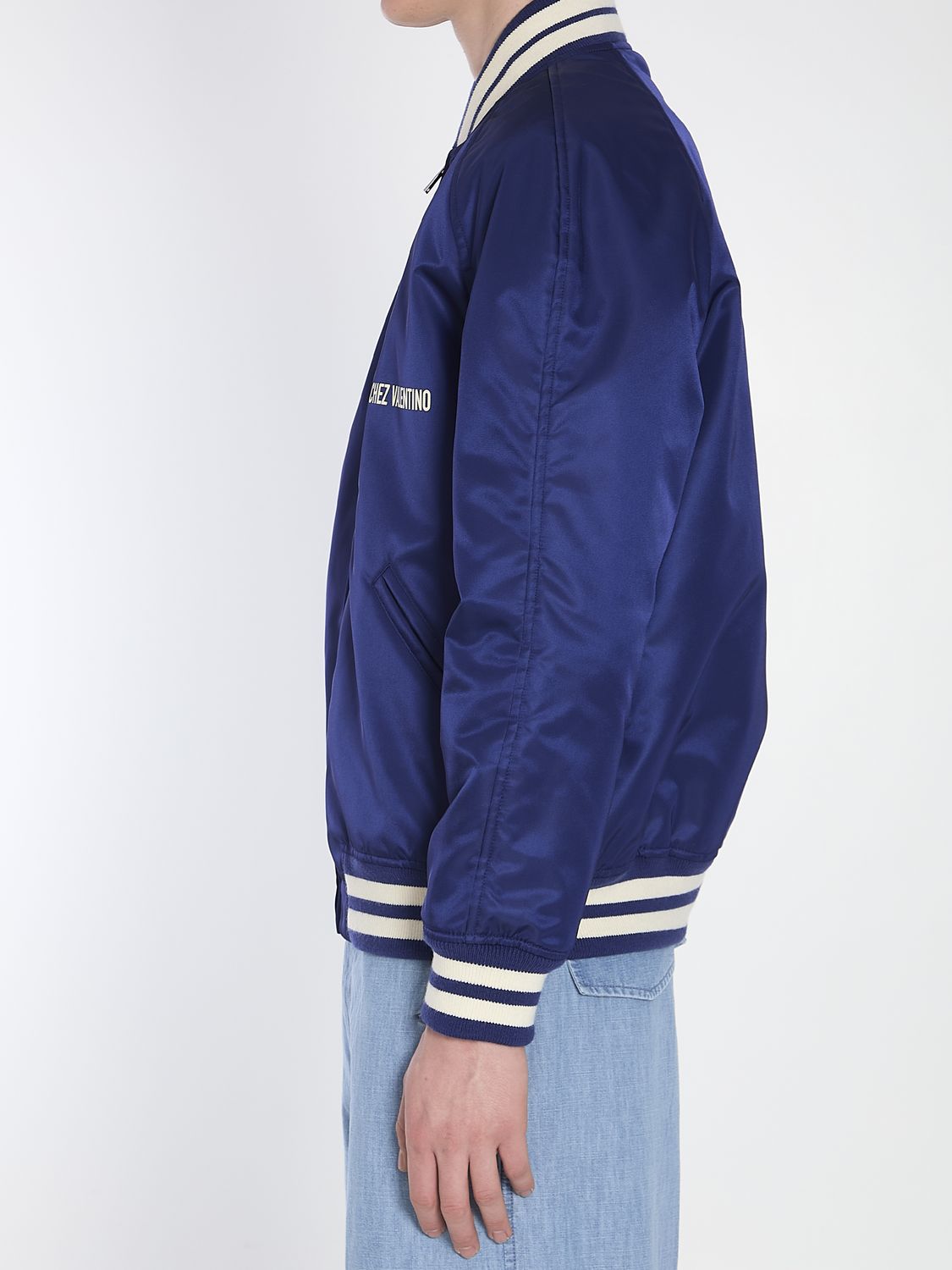 VALENTINO GARAVANI Men's Regular Fit Bomber Jacket with Chez Valentino Print