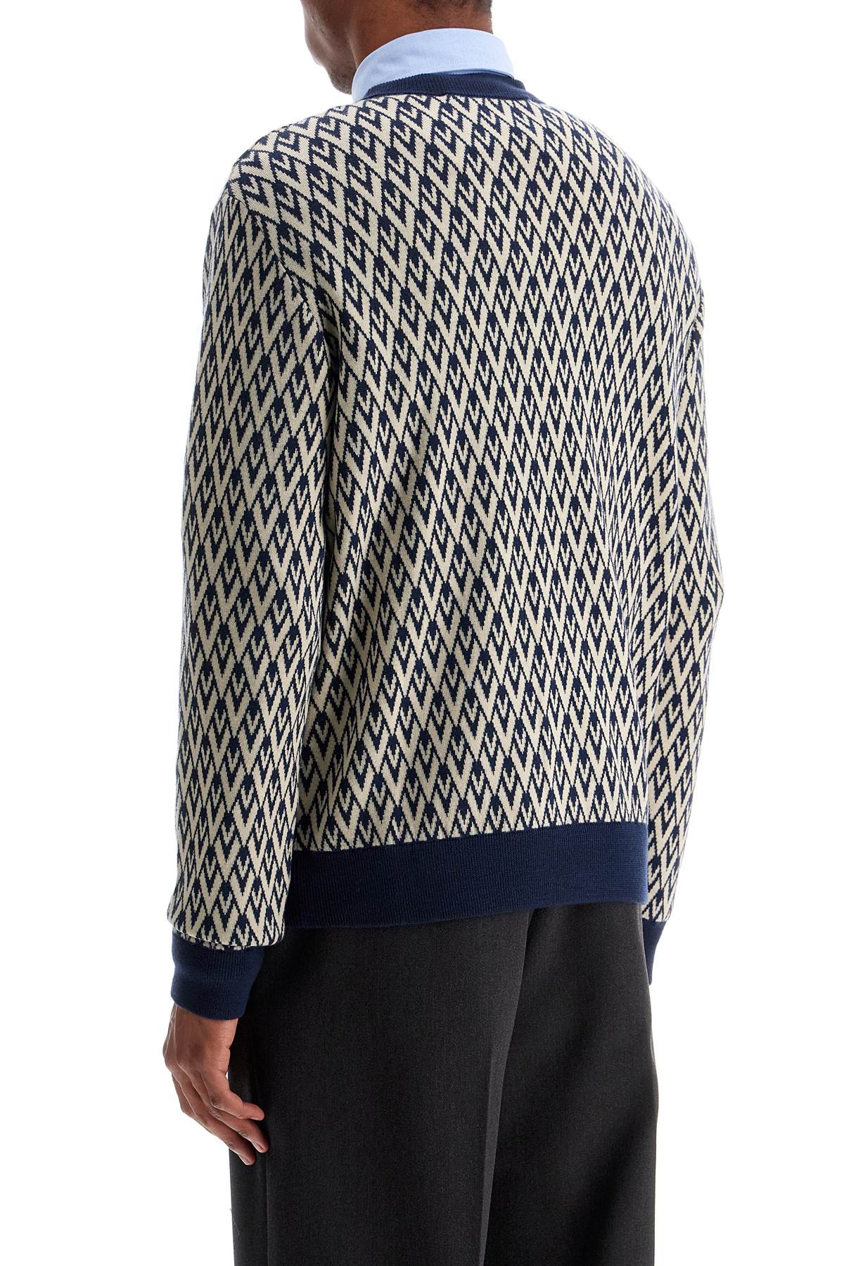 VALENTINO GARAVANI Crew Neck Jumper with Jacquard Pattern - Size L