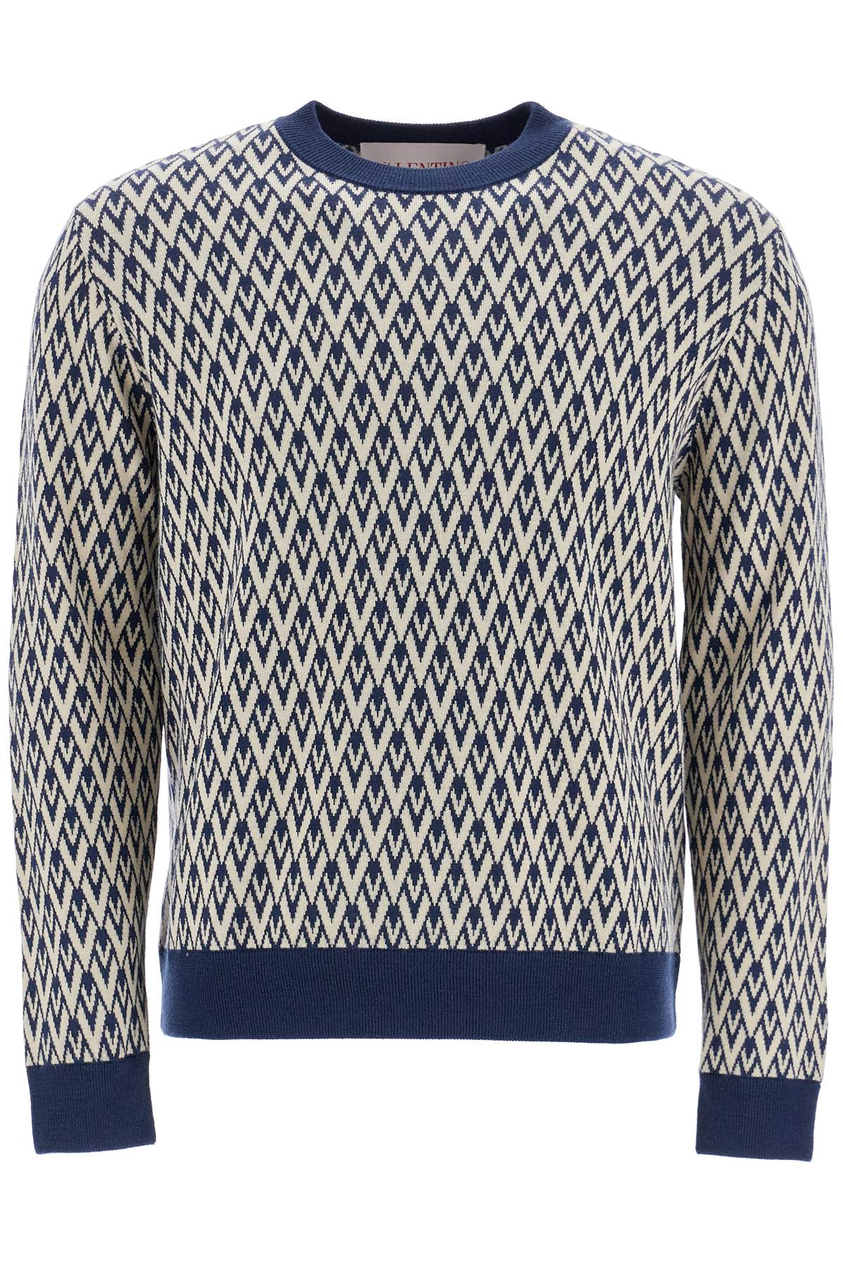 VALENTINO GARAVANI Crew Neck Jumper with Jacquard Pattern - Size L