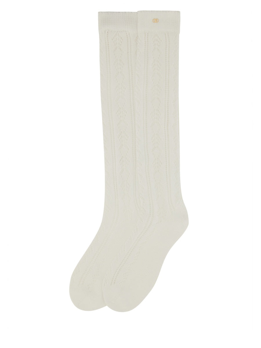 VALENTINO Long Cotton Socks for Men - SS25 Collection