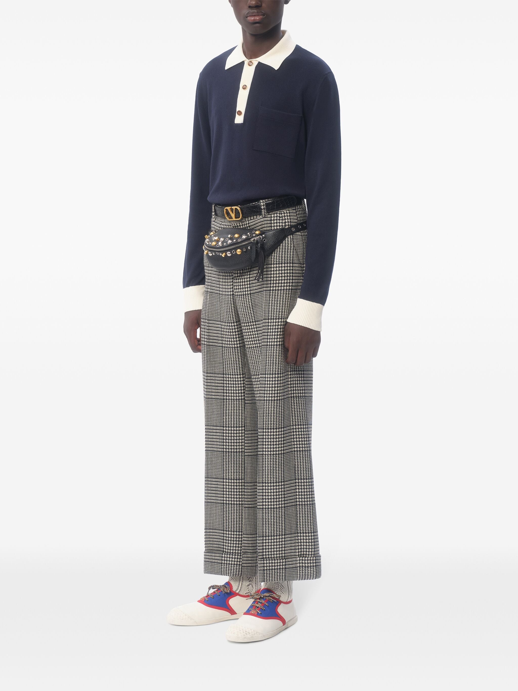 VALENTINO GARAVANI Long Sleeve Polo Shirt in Cotton - Regular Fit