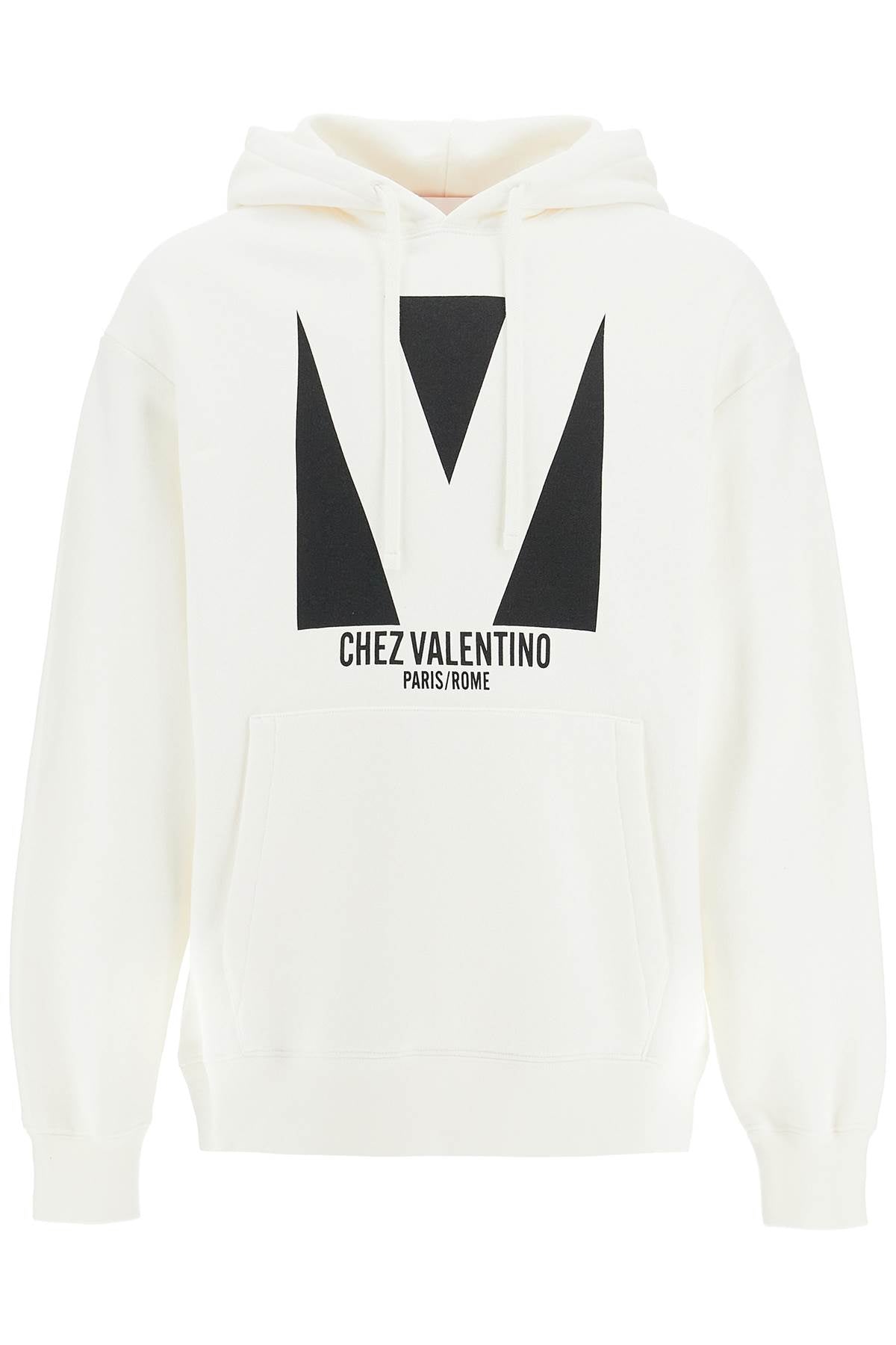 VALENTINO GARAVANI Hooded Sweatshirt with Chez Valentino Print - Men's Loose Fit