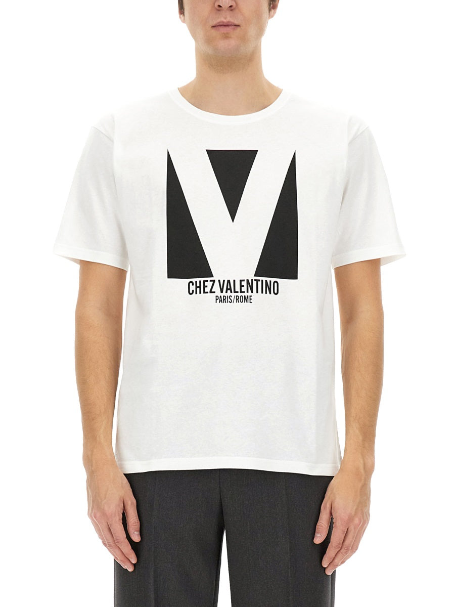 Essentials Cotton T-Shirt with Chez Valentino Print - Size M