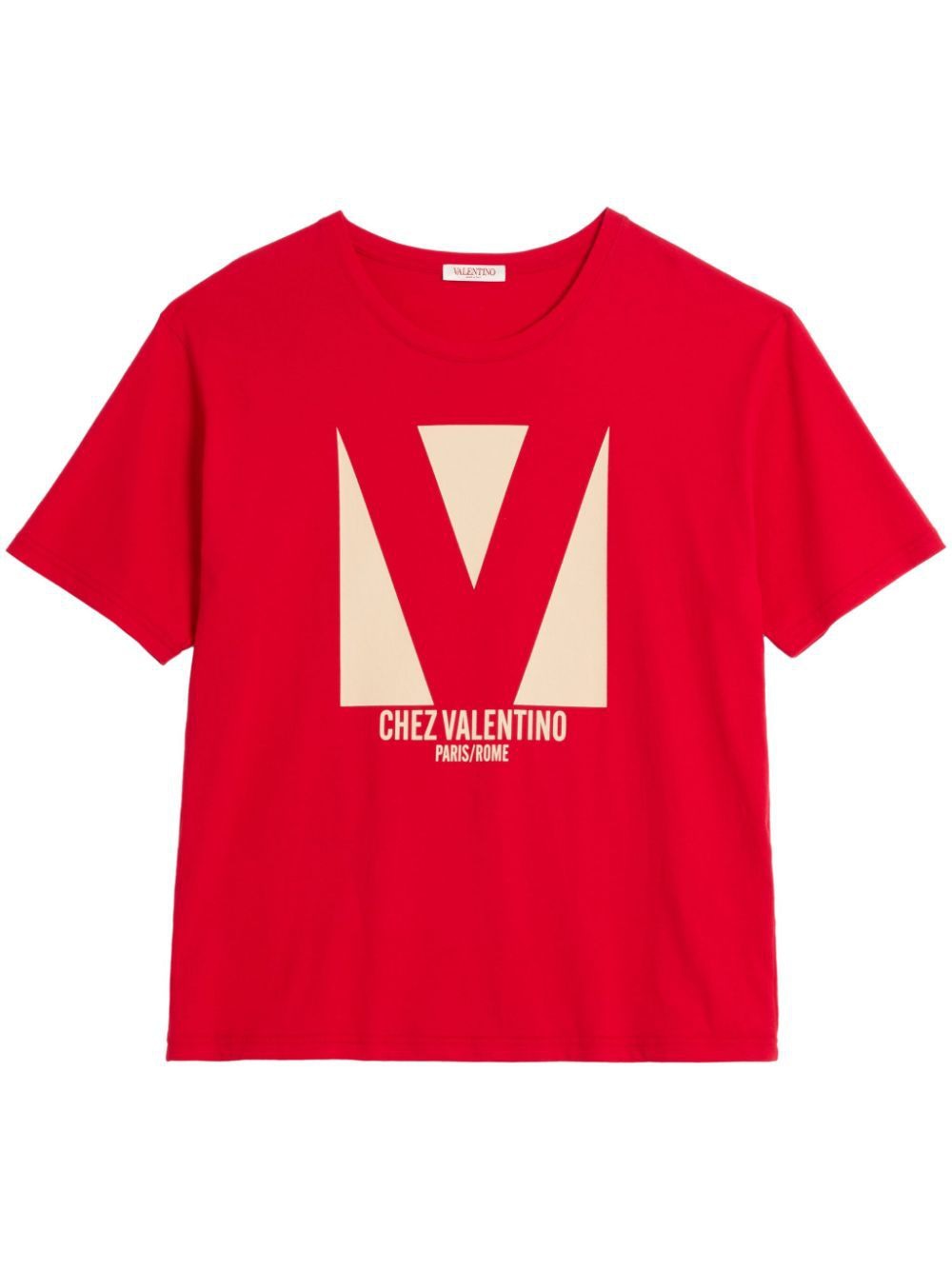 Men's Cotton T-Shirt with Chez Valentino Print - Size M