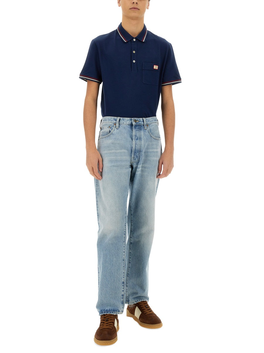 VALENTINO Classic Polo Shirt with Vlogo Patch - Size L