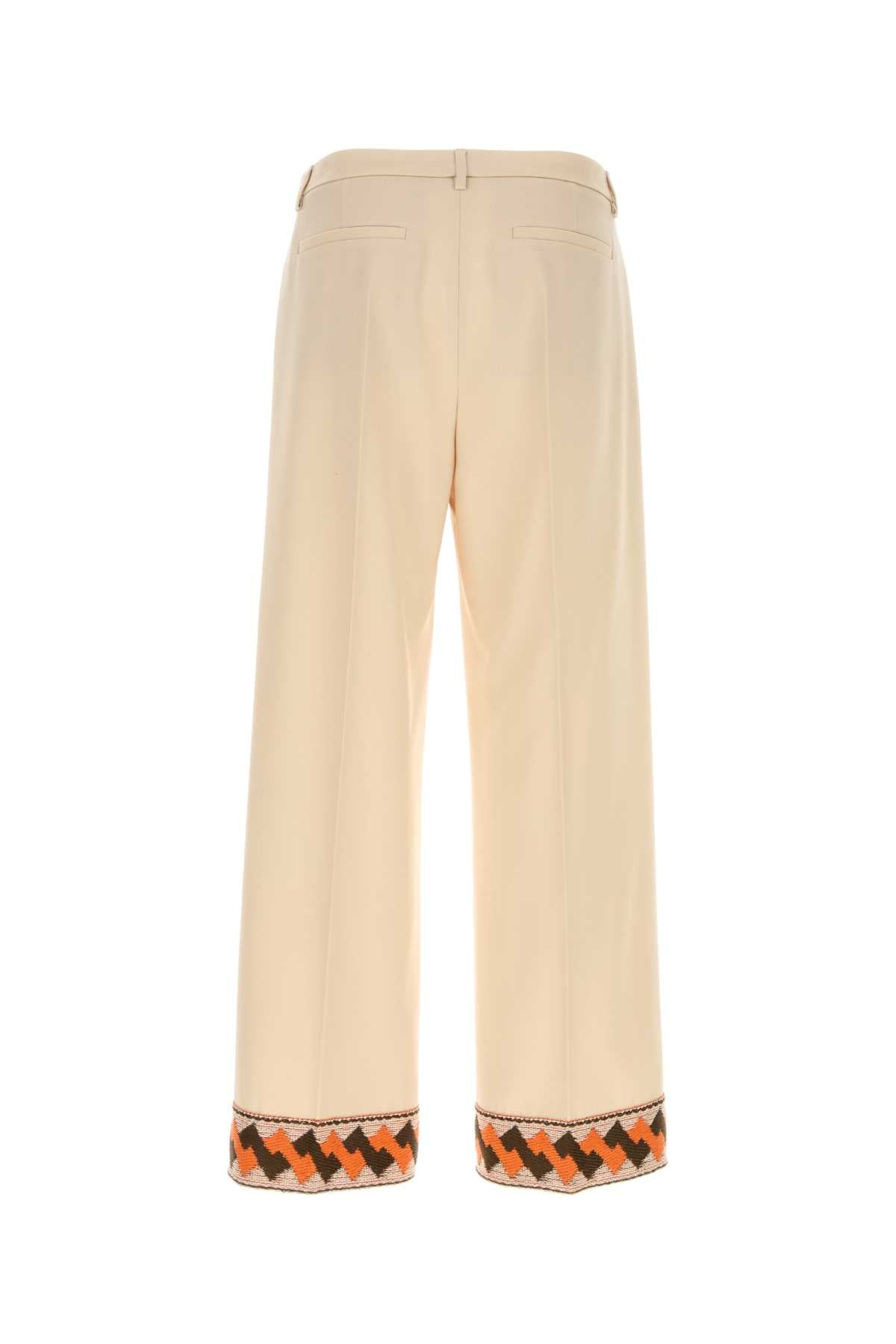 VALENTINO GARAVANI Cream Wool Trousers for Men - SS25 Collection