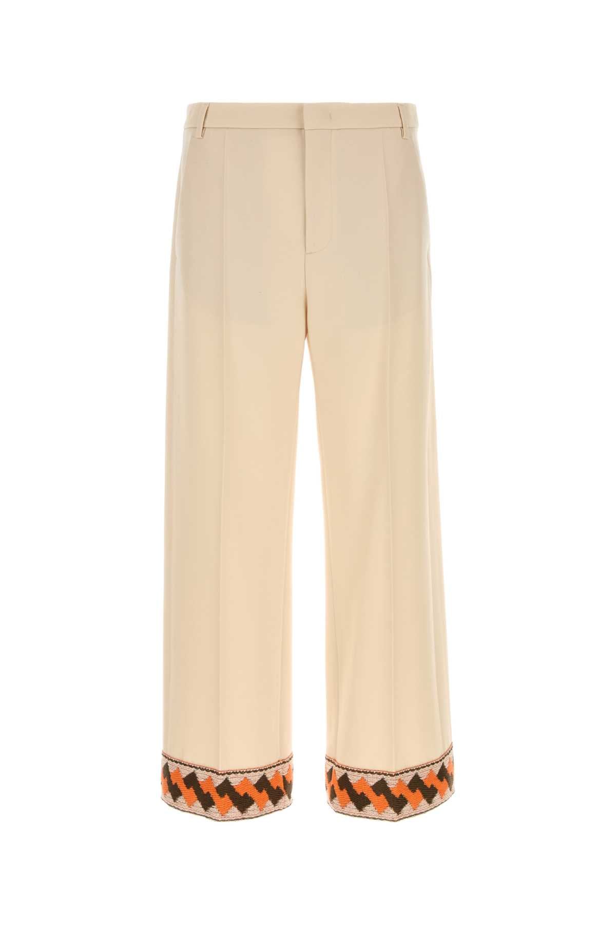 VALENTINO GARAVANI Cream Wool Trousers for Men - SS25 Collection