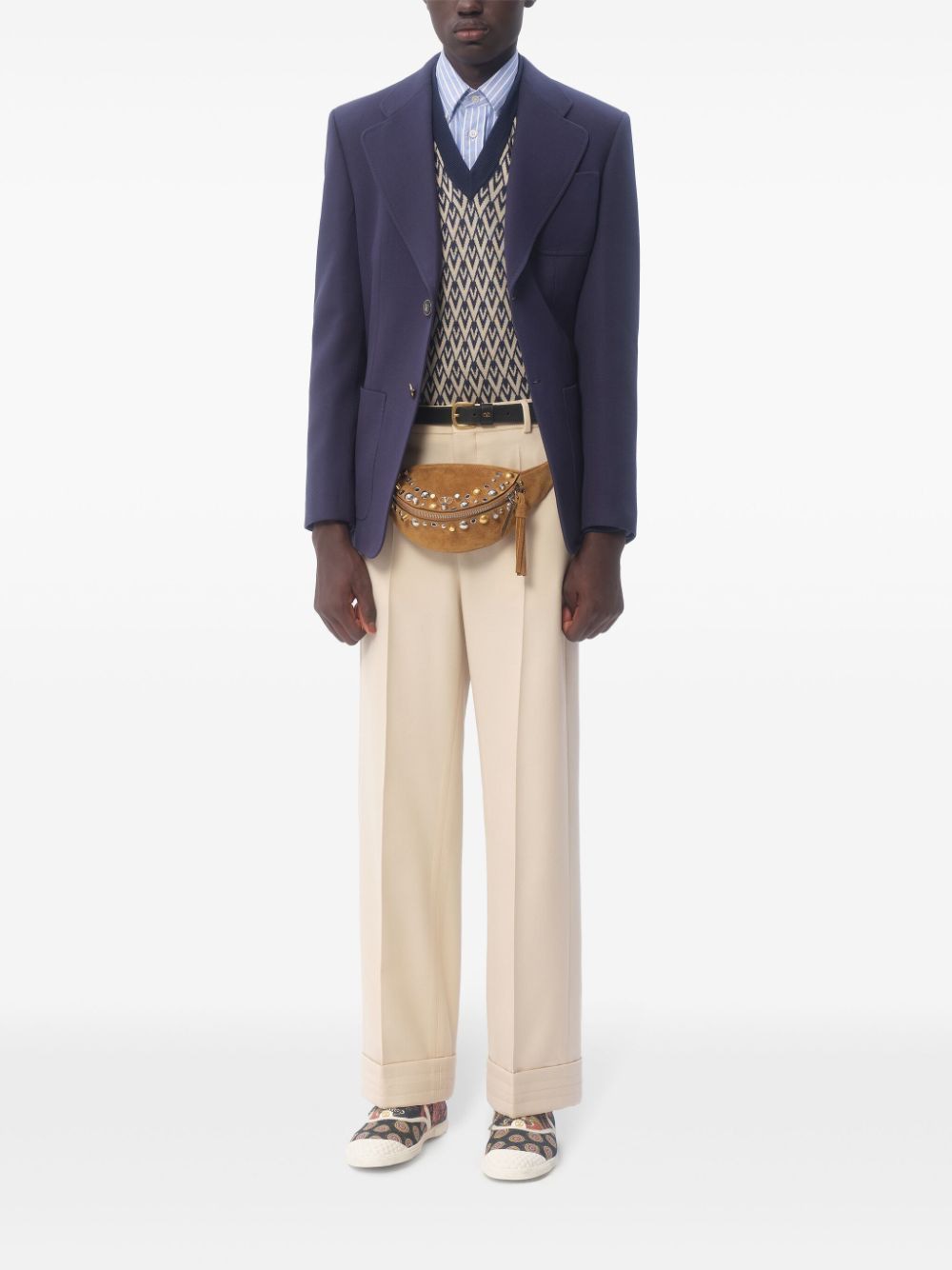 VALENTINO Men's Trousers with Bordo Detailing