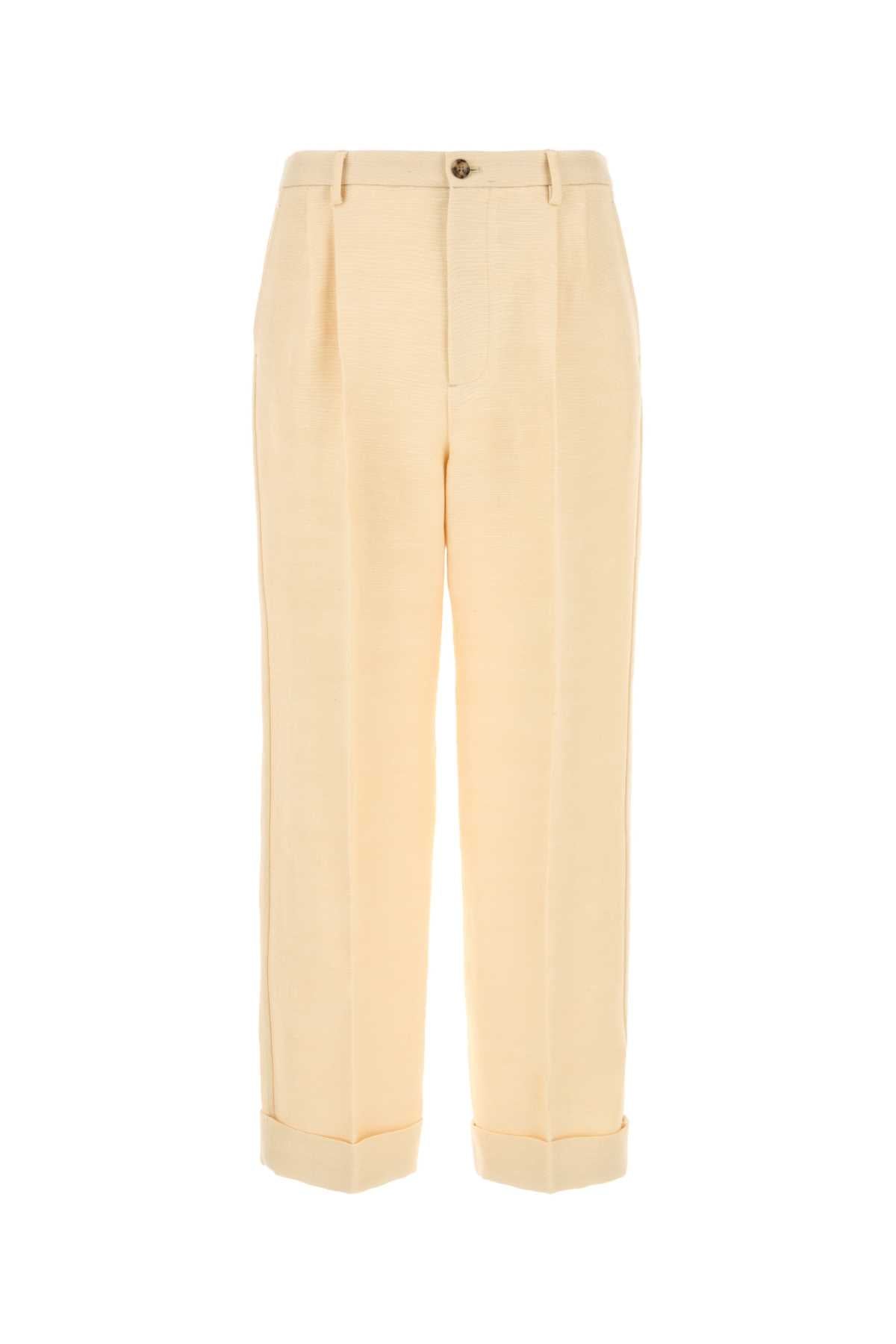 VALENTINO GARAVANI Cream Jute Blend Pant for Men