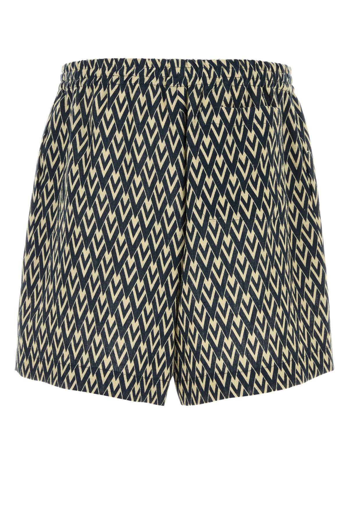 VALENTINO GARAVANI Printed Linen Bermuda Shorts for Men