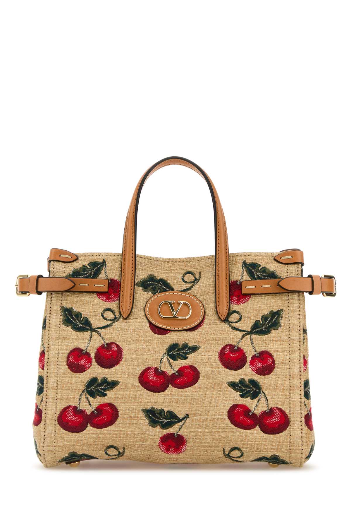 VALENTINO GARAVANI Mini Embroidered Raffia Antibes Handbag