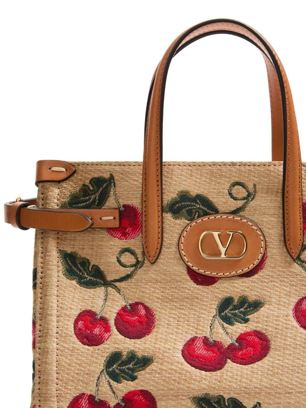 VALENTINO GARAVANI Mini Embroidered Raffia Antibes Handbag