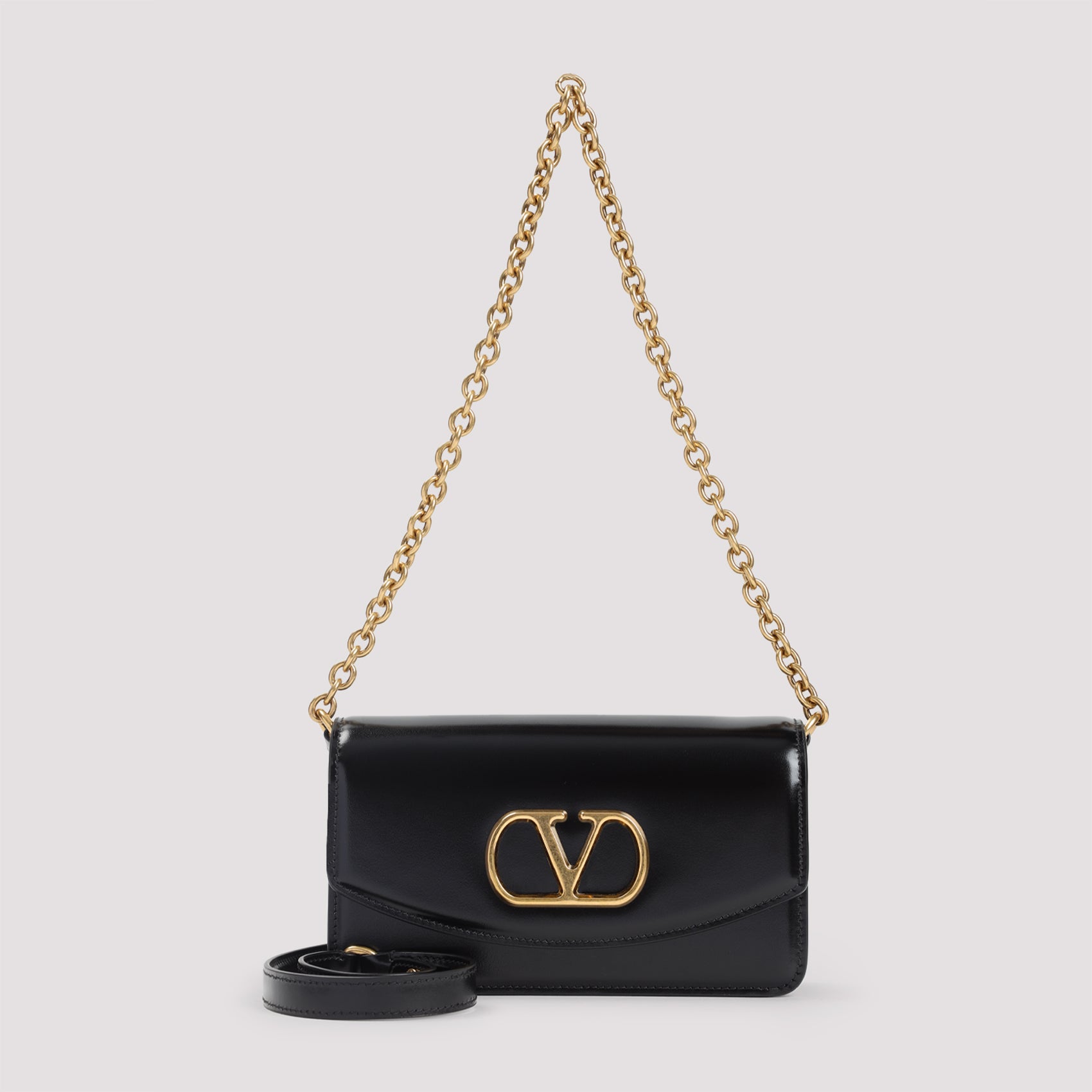 VALENTINO GARAVANI Mini Vlogo Signature Leather Shoulder Handbag
