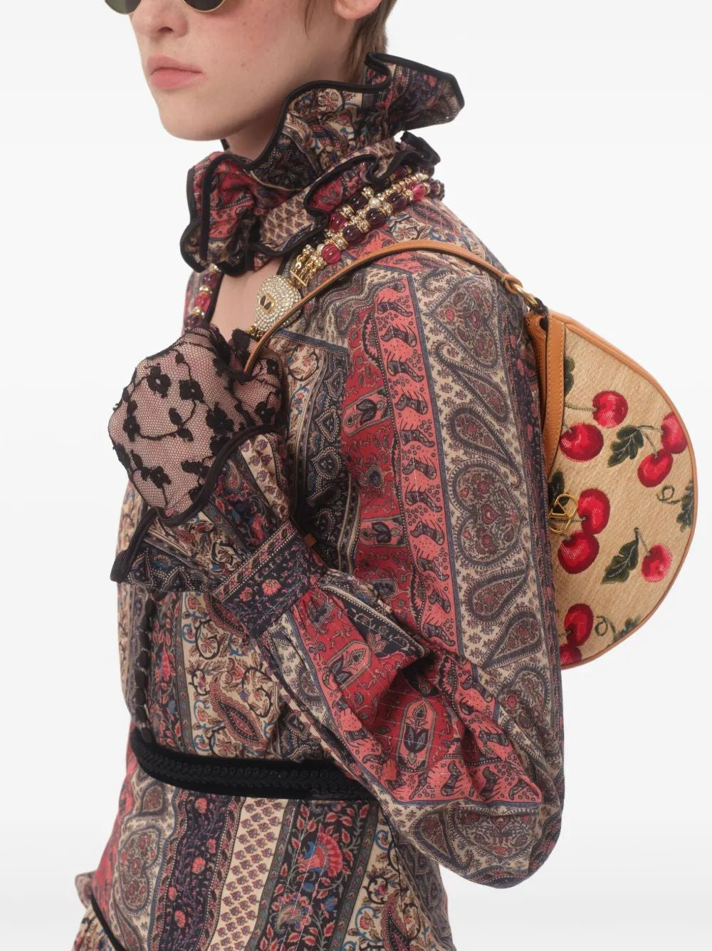 VALENTINO GARAVANI Mini Raffia Vlogo Signature Shoulder Bag